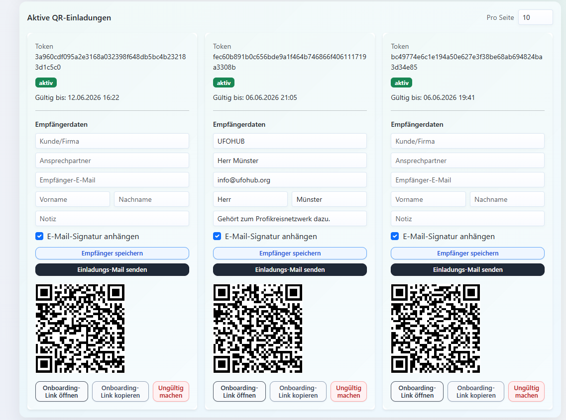 QR-Einladungen für Kunden und Interessenten – inklusive Empfängerdaten